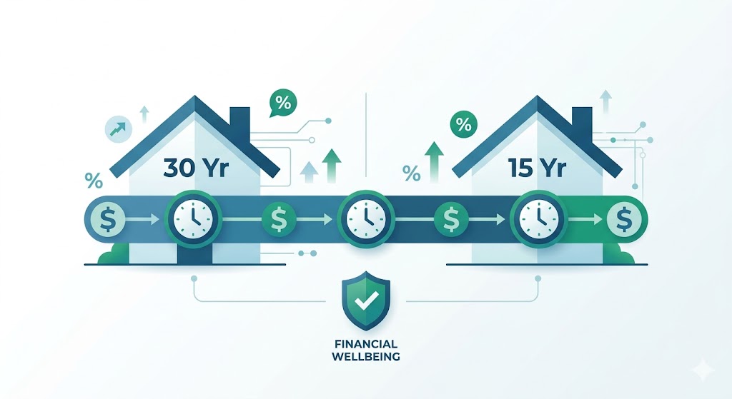 Compare 30-year fixed vs 15-year mortgage in 2026 — see real payment numbers, rate differences, total interest costs, and which loan fits your financial goals.