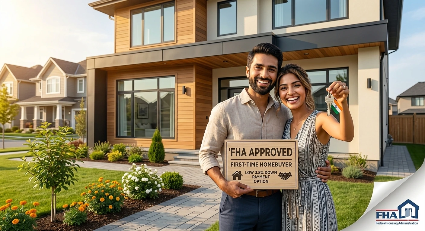 Illustration of first-time buyers using an FHA loan with only 3.5% down payment
