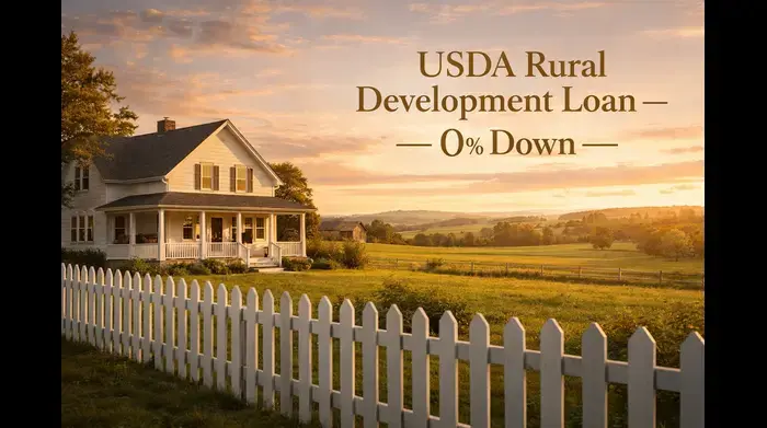 Rural farmhouse representing USDA Rural Development Loan with no down payment requirement