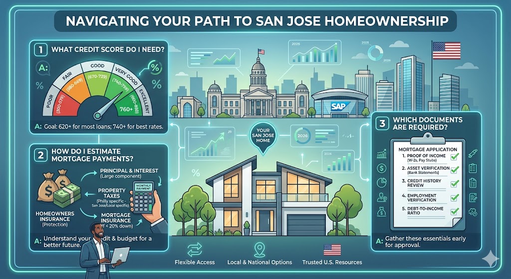 Credit score to buy a house in San Jose, with loan options, affordability pressure, and buyer examples.