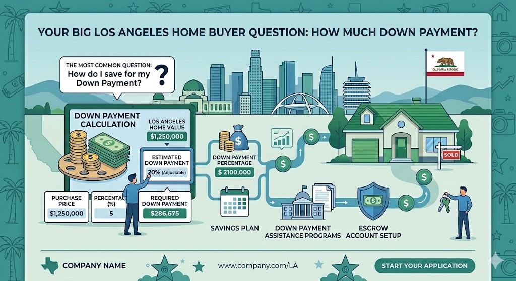How much down payment do you need in Los Angeles? See loan options, high-cost limits, and buyer examples.